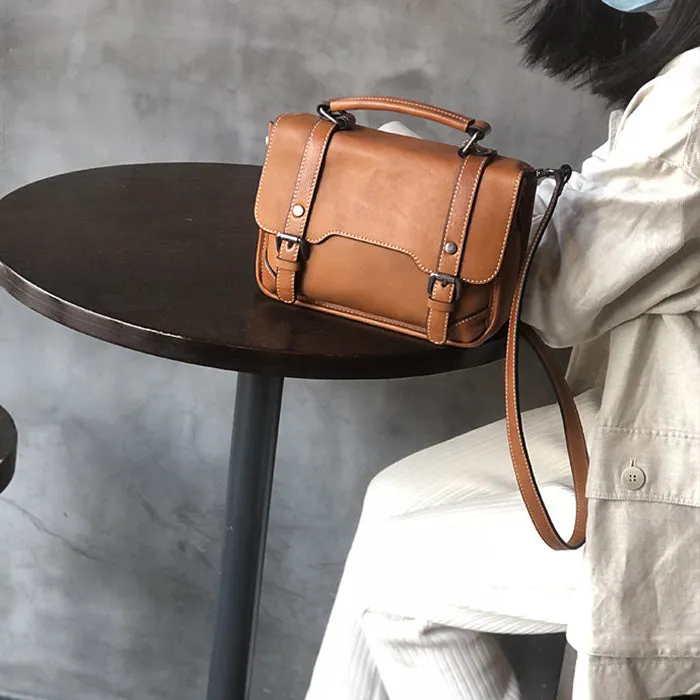 Women Brown Leather Satchels Leather Messenger Bag For Women