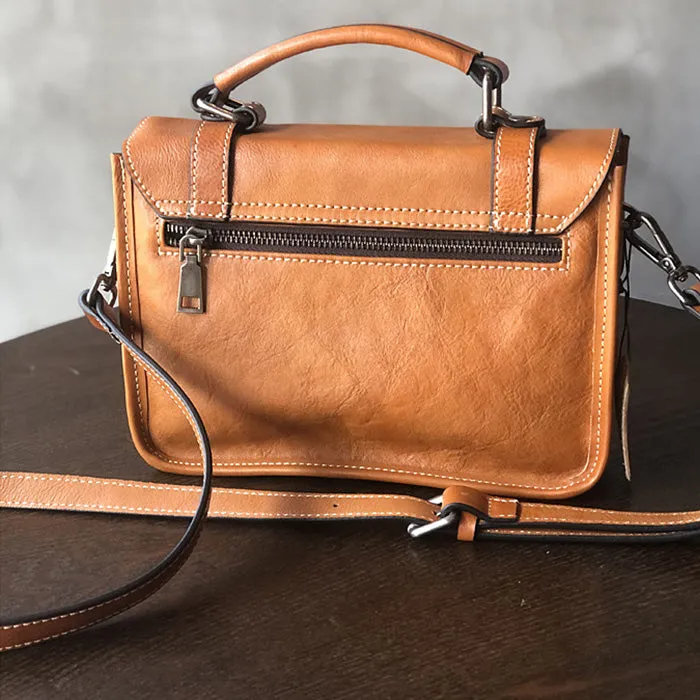 Women Brown Leather Satchels Leather Messenger Bag For Women