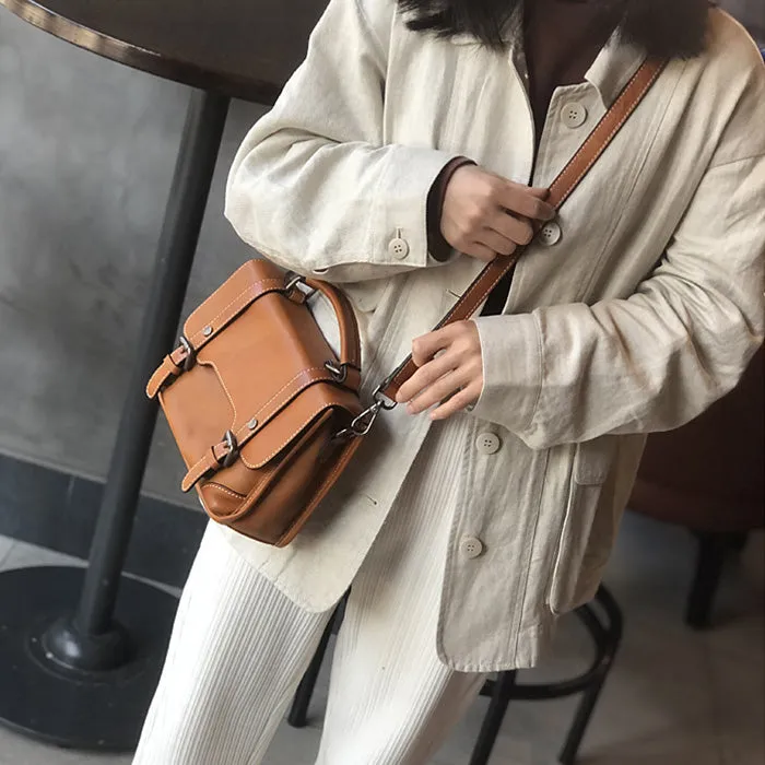 Women Brown Leather Satchels Leather Messenger Bag For Women