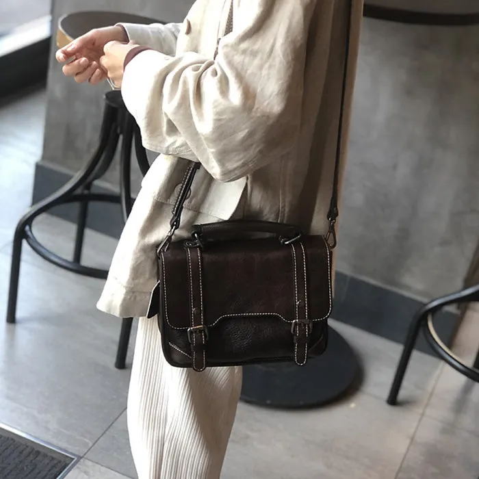 Women Brown Leather Satchels Leather Messenger Bag For Women