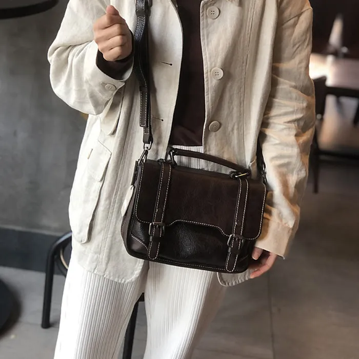 Women Brown Leather Satchels Leather Messenger Bag For Women