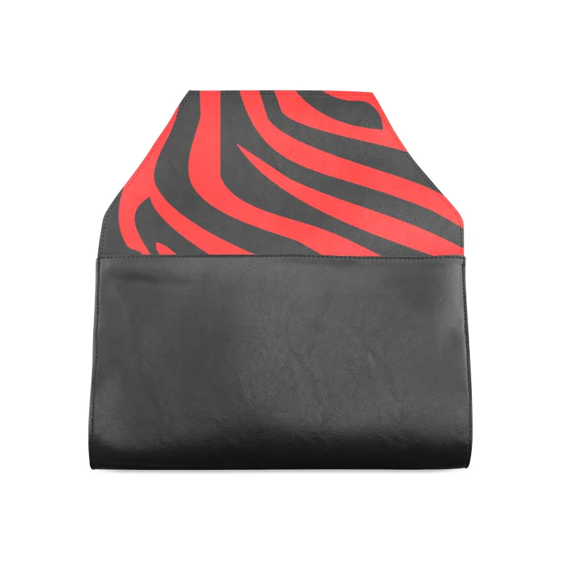 Zebra Stripes Leather Clutch Bag